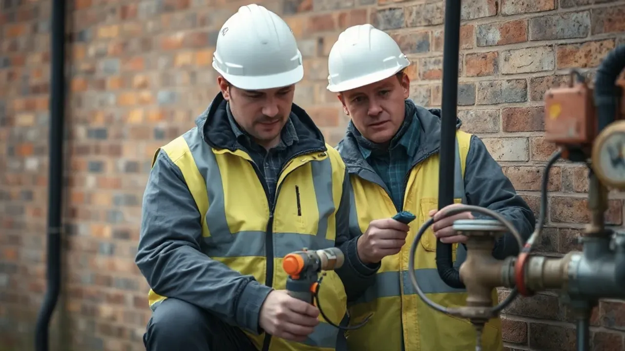 Two professionals working on Water leak detection near Chester